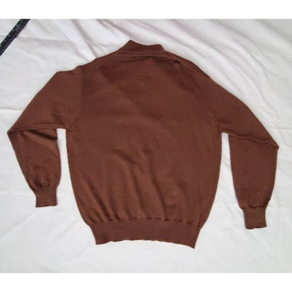 Peter Millar Brown Wool Silk Cashmere Mock-Neck Sweater Size M Old Money Layer - Picture 2 of 8